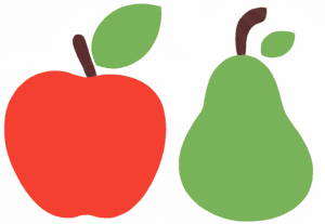 Vergelijking tussen appeltjes en peertjes